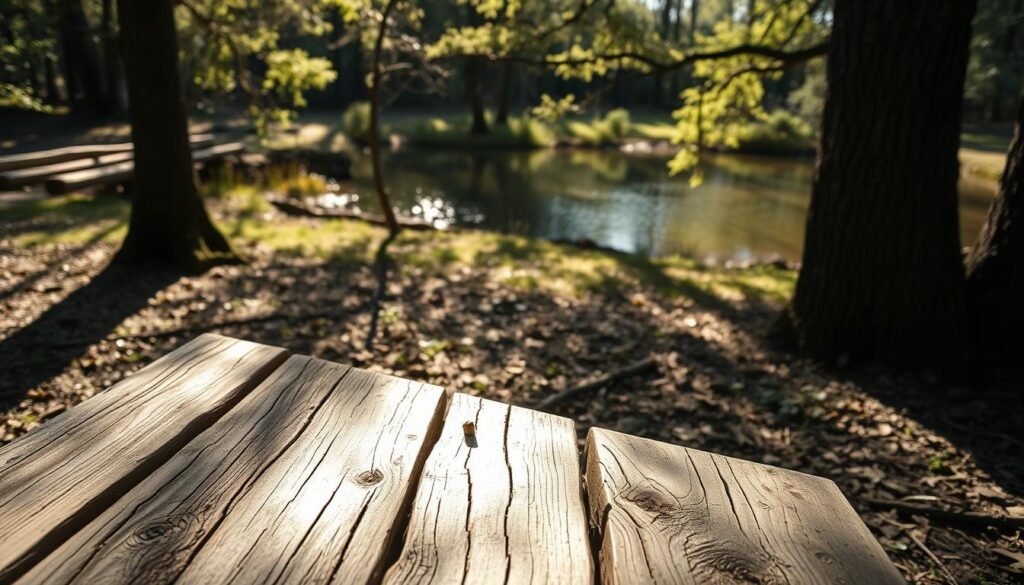 A rustic wooden bench seat, weathered and worn, sitting in a sunlit forest clearing. The planks are rough-hewn, with knots and grains that tell a story of the tree's history. Shadows dance across the surface, hinting at the gentle sway of branches overhead. Soft, diffused lighting filters through the canopy, casting a warm, natural glow. The bench is positioned to face a tranquil pond, its still waters reflecting the surrounding foliage. A sense of peaceful solitude pervades the scene, inviting the viewer to pause, relax, and appreciate the simple beauty of this handcrafted rustic furnishing. A rustic wooden bench seat, weathered and worn, sitting in a sunlit forest clearing. The planks are rough-hewn, with knots and grains that tell a story of the tree's history. Shadows dance across the surface, hinting at the gentle sway of branches overhead. Soft, diffused lighting filters through the canopy, casting a warm, natural glow. The bench is positioned to face a tranquil pond, its still waters reflecting the surrounding foliage. A sense of peaceful solitude pervades the scene, inviting the viewer to pause, relax, and appreciate the simple beauty of this handcrafted rustic furnishing.