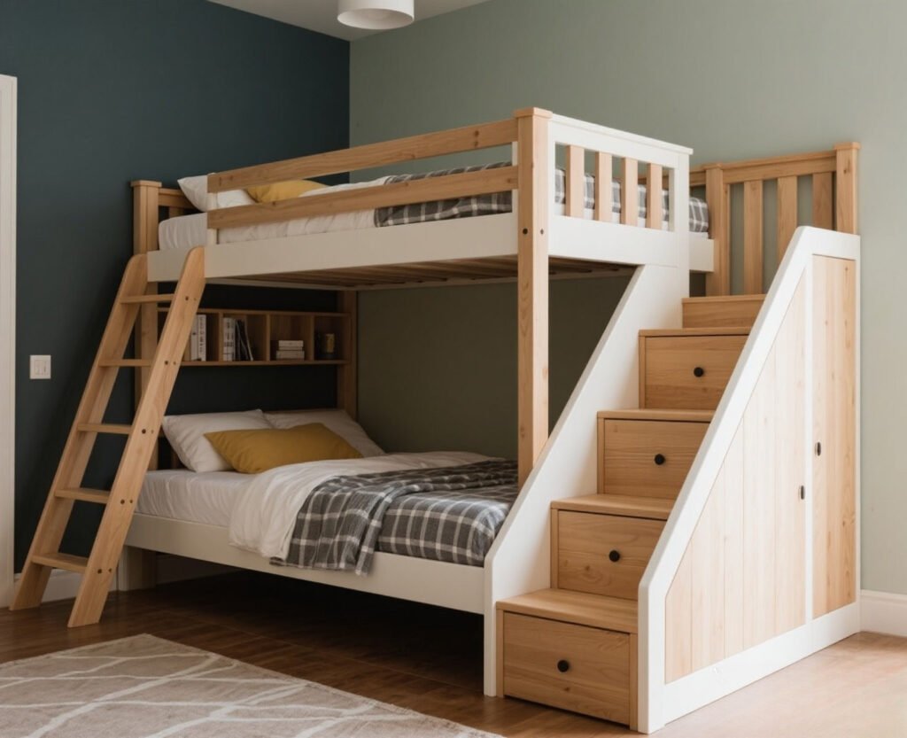 loft bunk bed staircase design