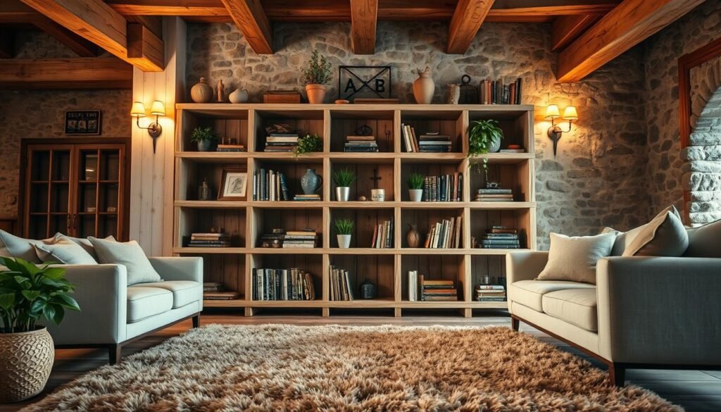 rustic bookshelf