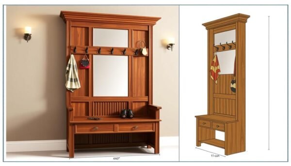 how to build a hall tree with bench(woodworking plans)
