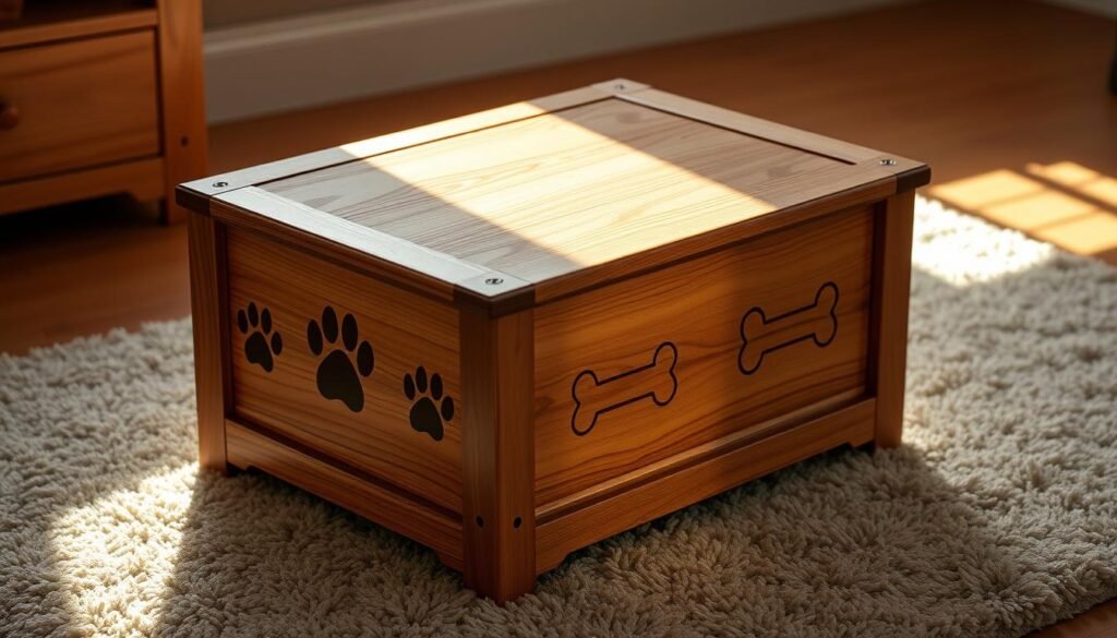 wooden dog toy box